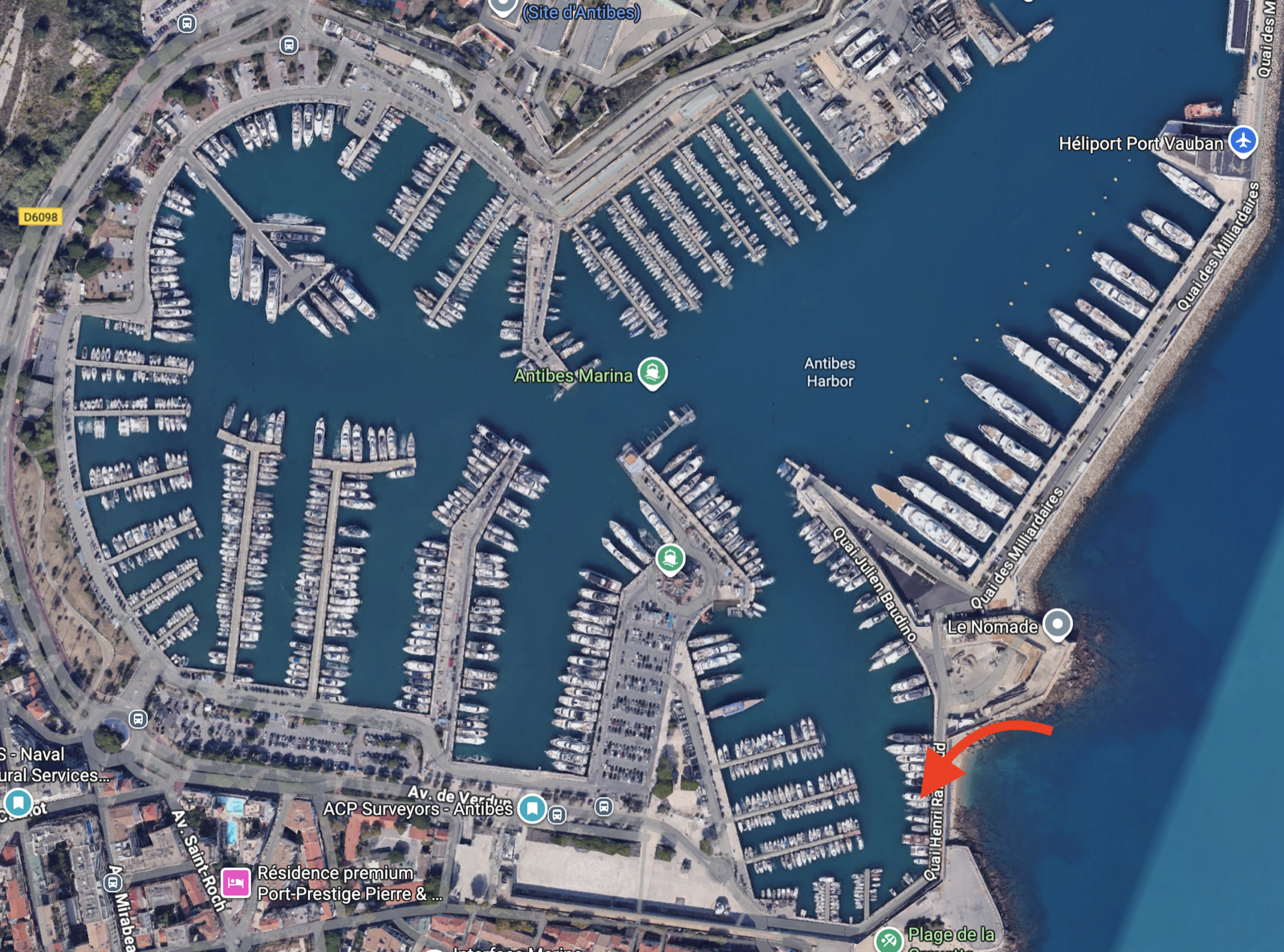 Berth for Sale, Port Vauban Antibes (20.99 m x 5.30 m)